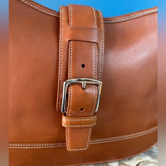 Vintage Coach Hampton Saddle Brown Leather Hobo Shoulder Purse 7583 - Picture 5 of 17